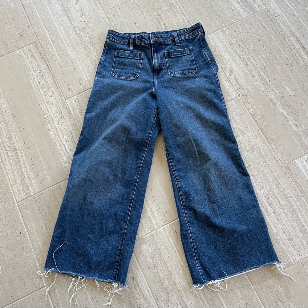 Old Navy Dark Blue high rise wide leg  Women's Jeans